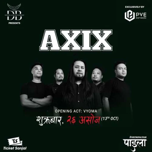 axix from Nepali rock-pop band, Kathmandu, an AI character on folk