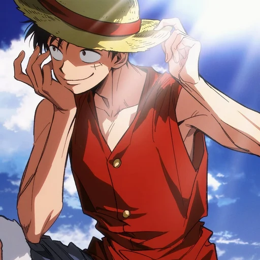 Monkey D Luffy from One Piece, an AI character on folk
