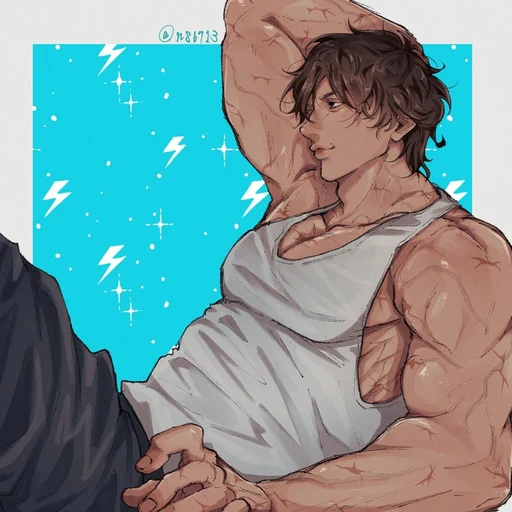 Baki Hanma from Baki the Grappler, an AI character on folk