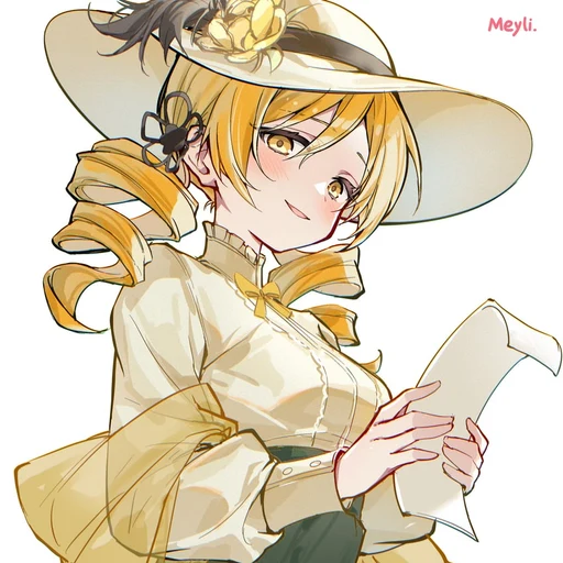 Mami from Puella Magi Madoka Magica, an AI character on folk