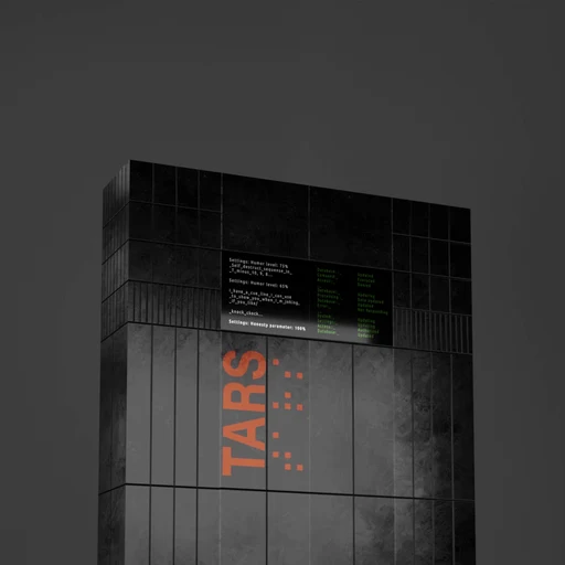 Tars from Interstellar, an AI character on folk