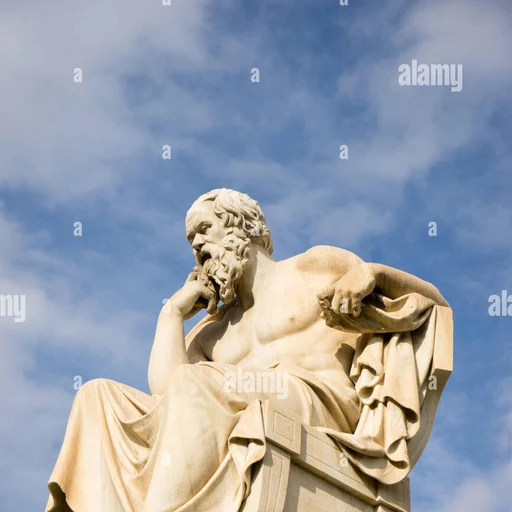 Socrates from ancient Greek philosopher, an AI character on folk