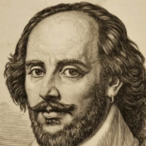 Williams Shakespeare from English playwright and poet, an AI character on folk