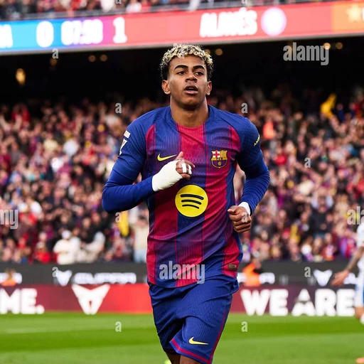 Lamine Yamal from FC Barcelona and Spain footballer, an AI character on folk