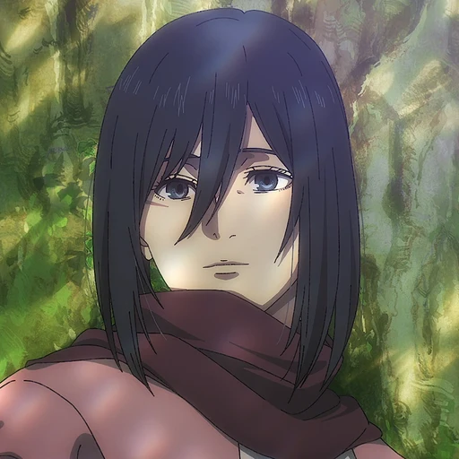 Mikasa from Attack on Titan, an AI character on folk