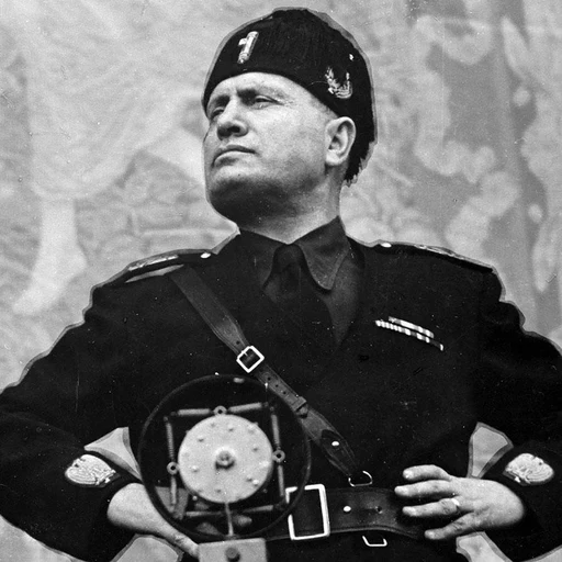 Bennito Mussolini from Prime Minister of Italy and Duce of Fascism, an AI character on folk
