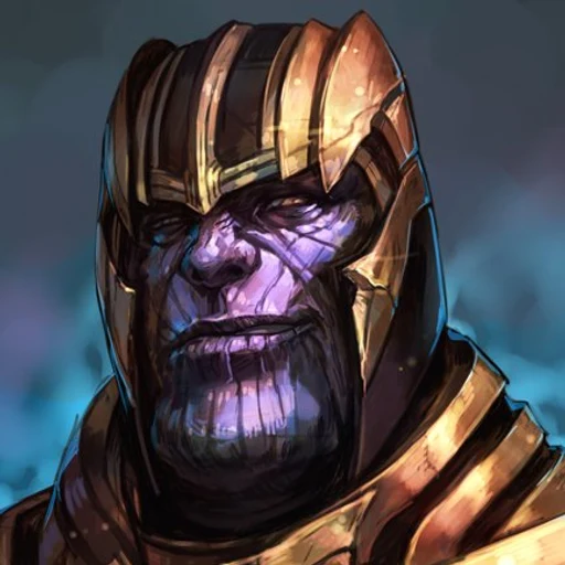 Thanos from Marvel Comics / Marvel Cinematic Universe, an AI character on folk