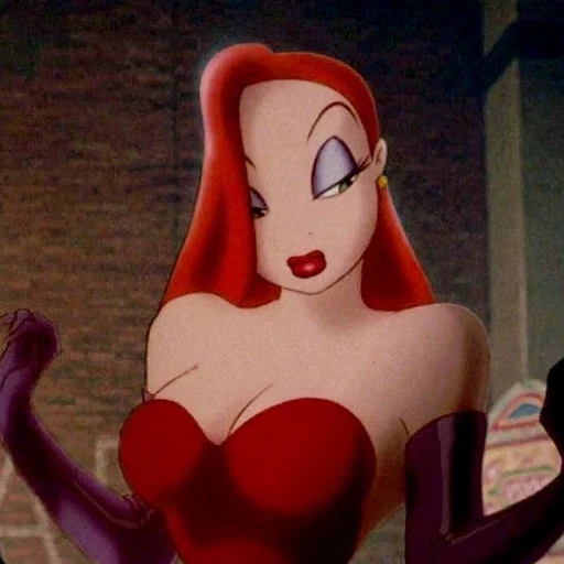 Jessica Rabbit from Who Framed Roger Rabbit, an AI character on folk