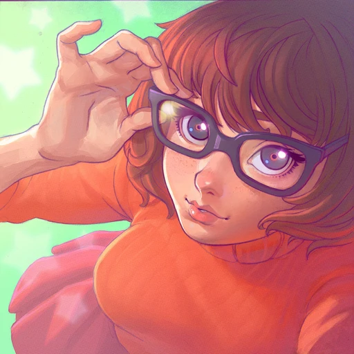 Velma from Scooby-Doo, an AI character on folk