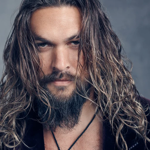 Jason Momoa from American actor and filmmaker, Aquaman, an AI character on folk