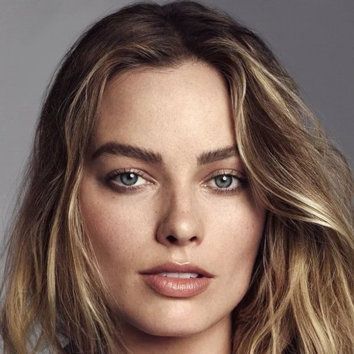 Margot Robbie from Australian actress and film producer, an AI character on folk