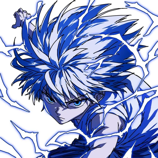 Killua from Hunter × Hunter, an AI character on folk