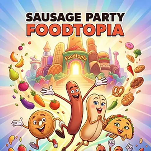 Food from Sausage Party: Foodtopia, an AI character on folk