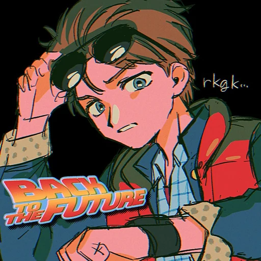 Marty from Back to the Future, an AI character on folk