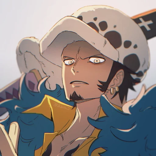 Trafalgar Law from One Piece, an AI character on folk