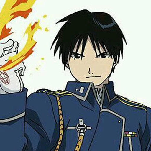 Roy Mustang from Fullmetal Alchemist, an AI character on folk