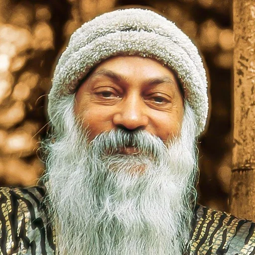 Osho from Bhagwan Shree Rajneesh, Indian spiritual teacher, an AI character on folk