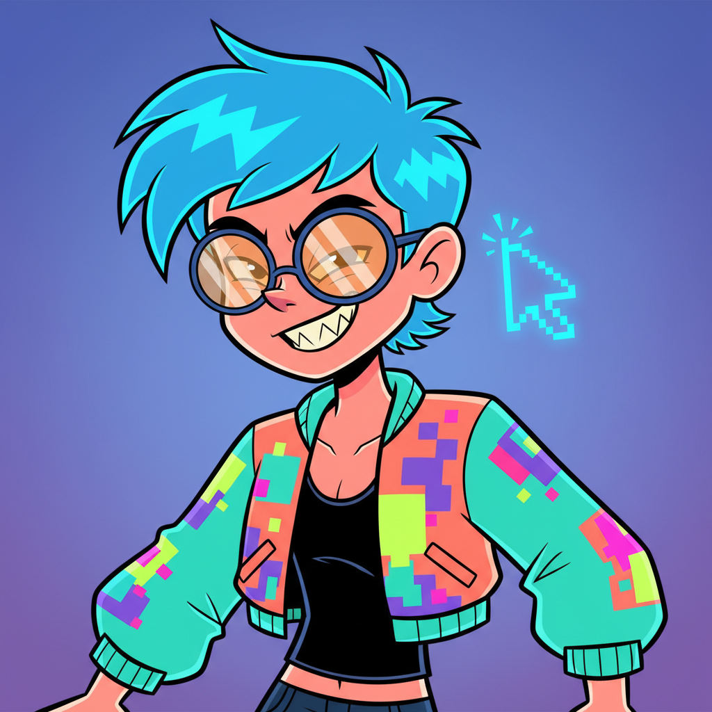 Riff Ruckus, an AI character on folk