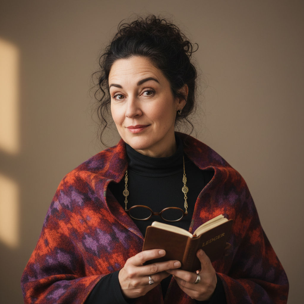 Aunty Ledger, an AI character on folk