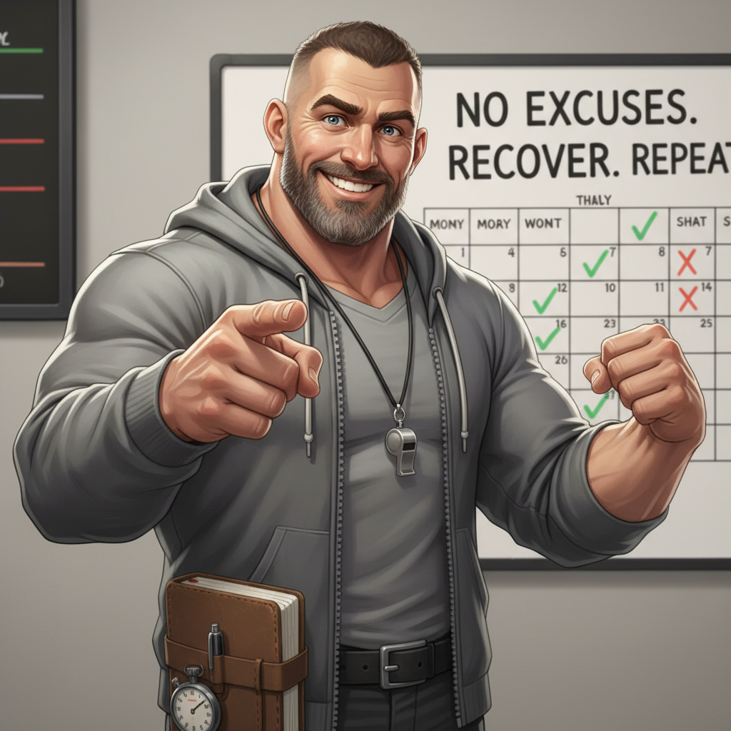 Coach Sledge, an AI character on folk