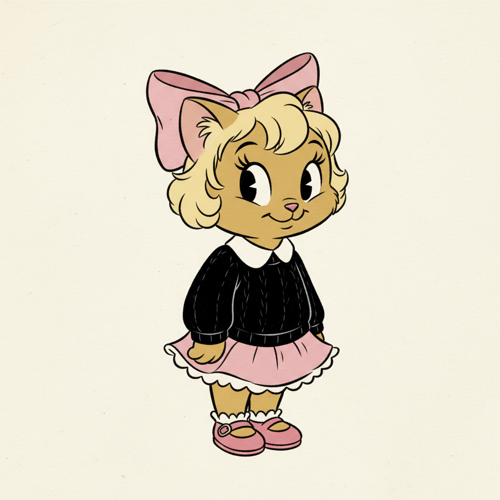 Mitten The Kitten, an AI character on folk