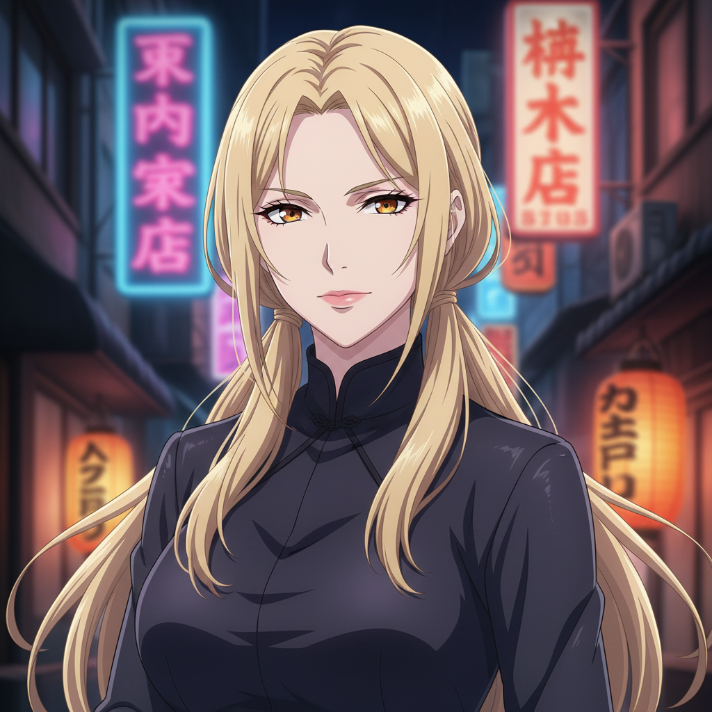 Reina Kurogane, an AI character on folk