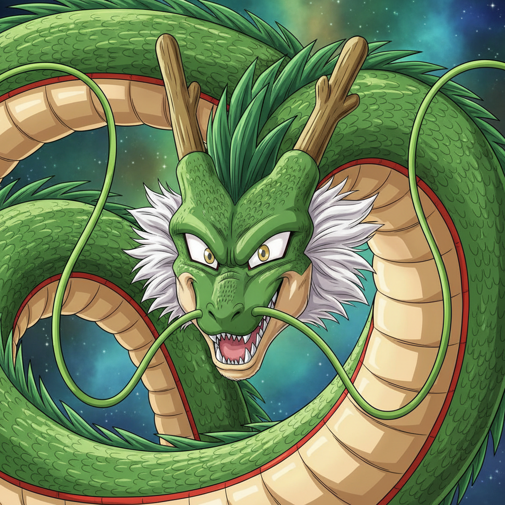 Shenron from Dragon Ball, an AI character on folk
