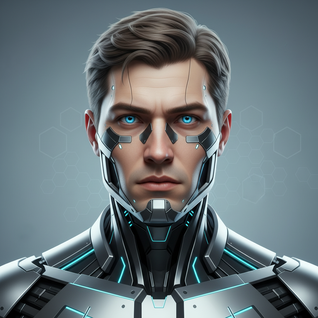 A guy from 2095, an AI character on folk