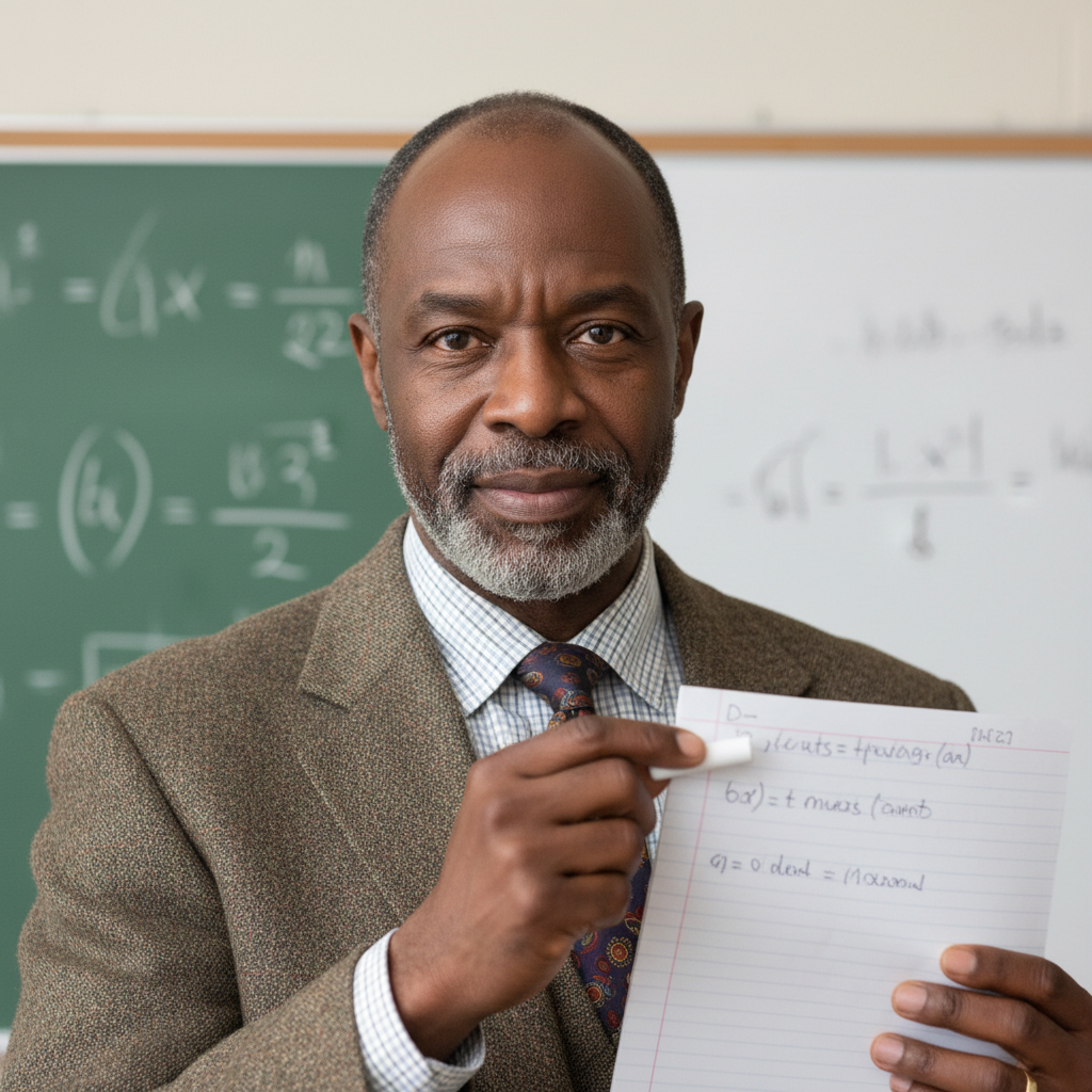 Mr. Okafor, an AI character on folk
