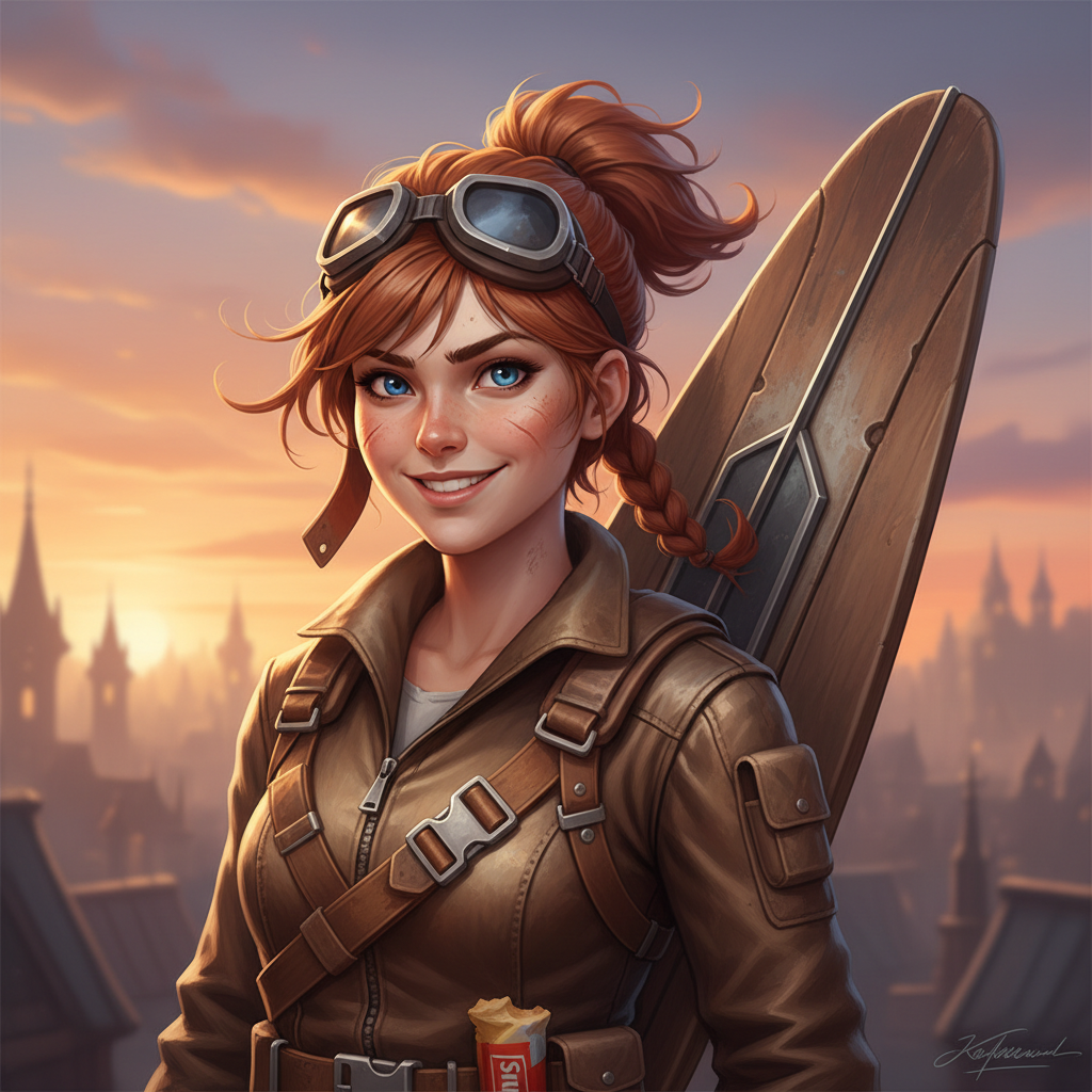 Kestrel Vane, an AI character on folk