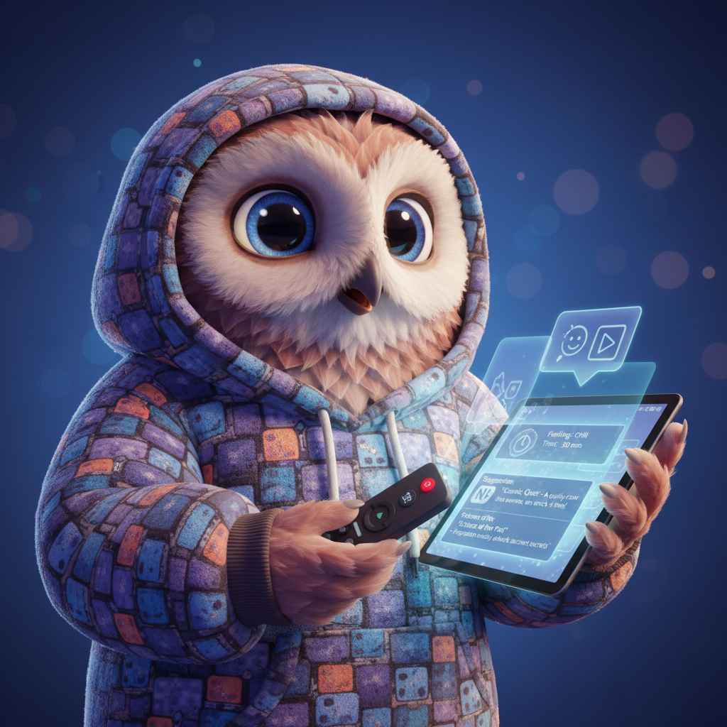 Binge Buddy, an AI character on folk