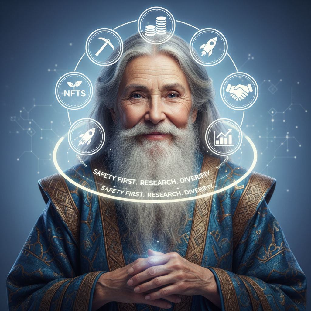 Crypto Guru, an AI character on folk