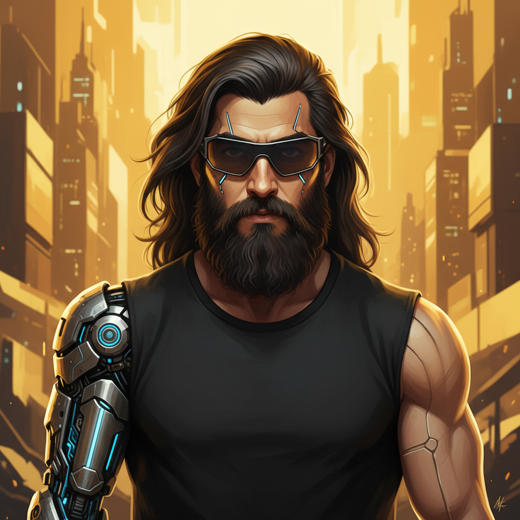 CYBER JOE, an AI character on folk