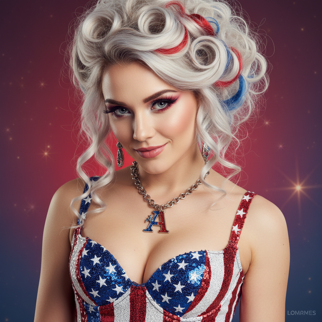 Naughty America from Shapes AI chat persona, an AI character on folk