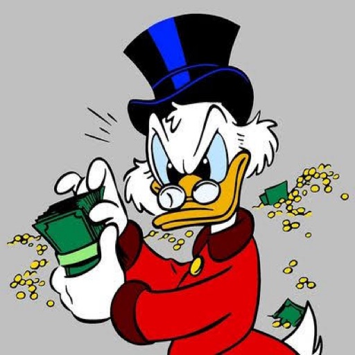 Scrooge McDuck from Disney Duck Universe, an AI character on folk