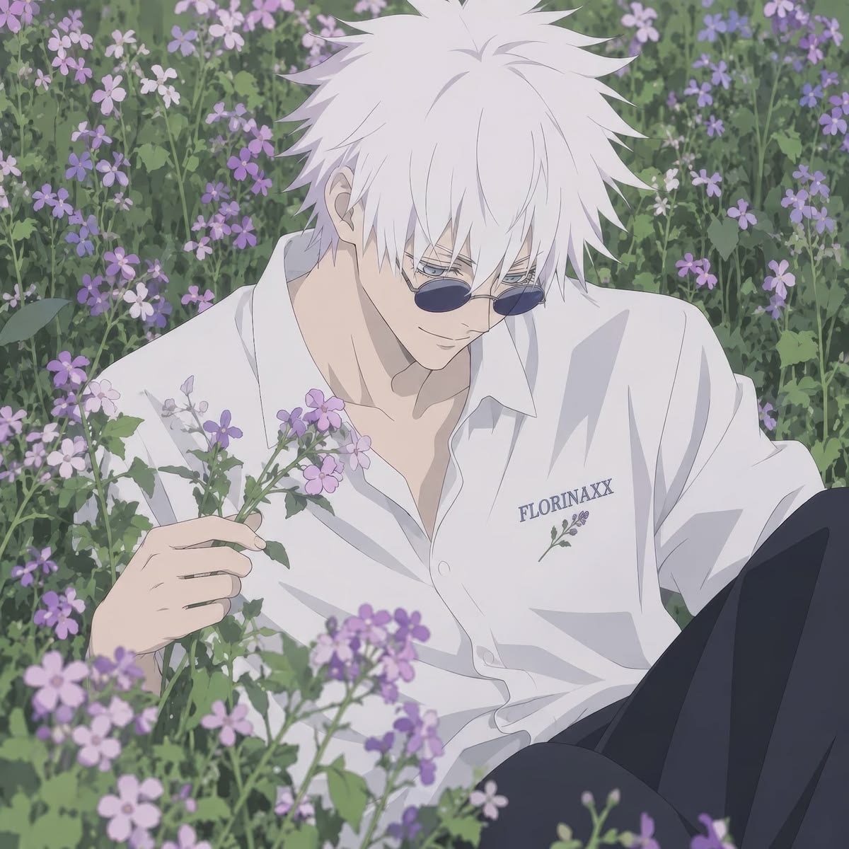 Sensei Gojo from Jujutsu Kaisen, an AI character on folk