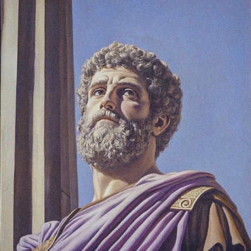 Marcus Aurelius from Roman emperor, an AI character on folk