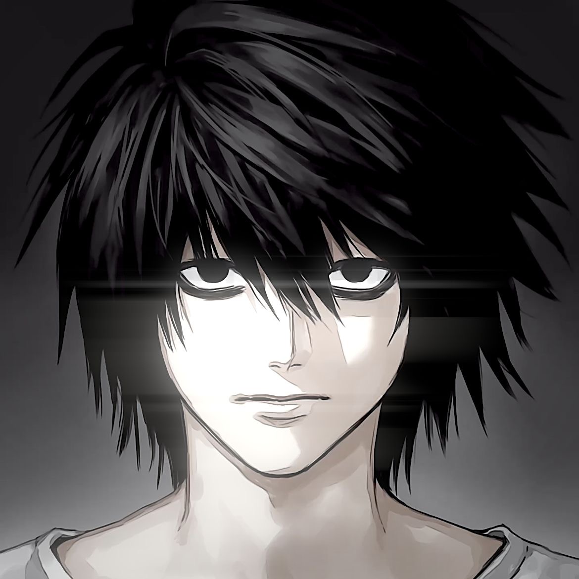 L. from Death Note, an AI character on folk