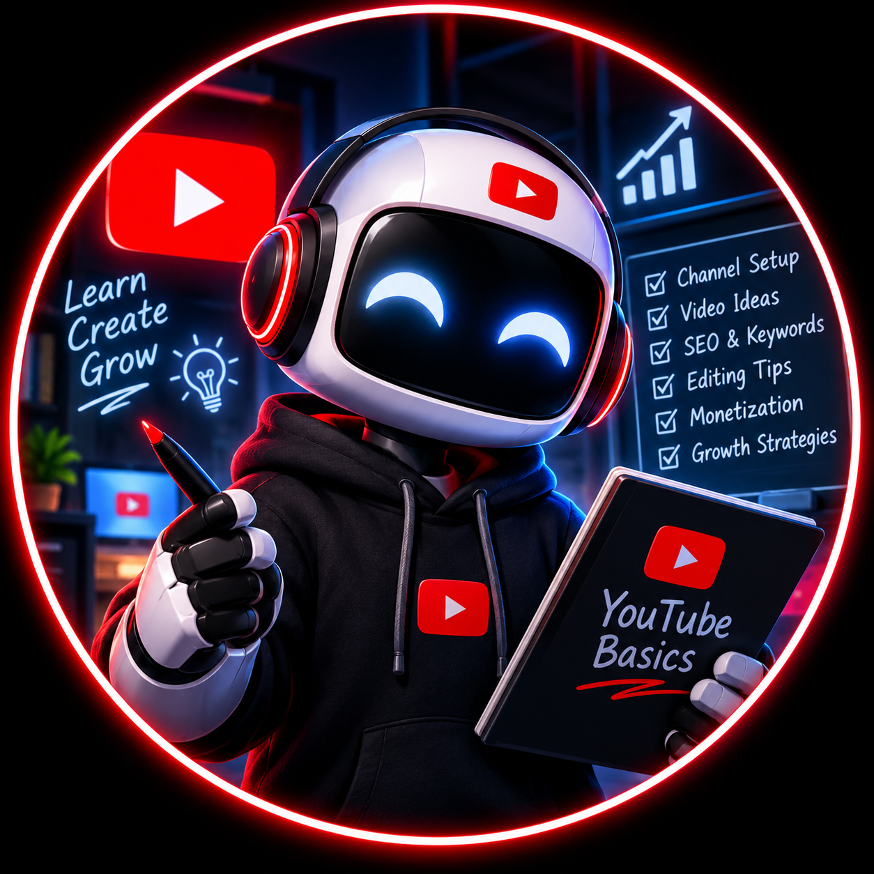 Youtube Professor, an AI character on folk