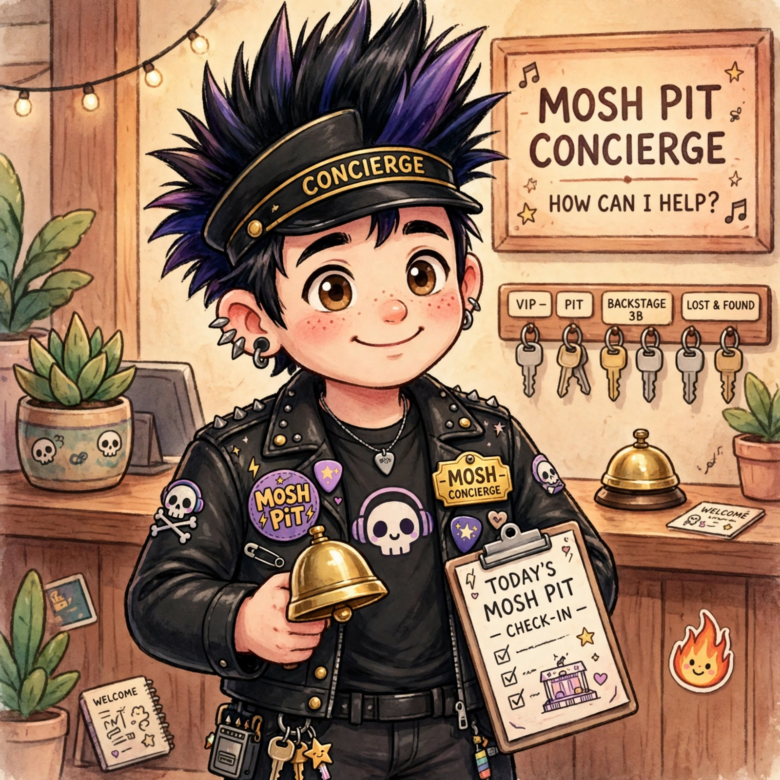 Mosh Pit Concierge, an AI character on folk