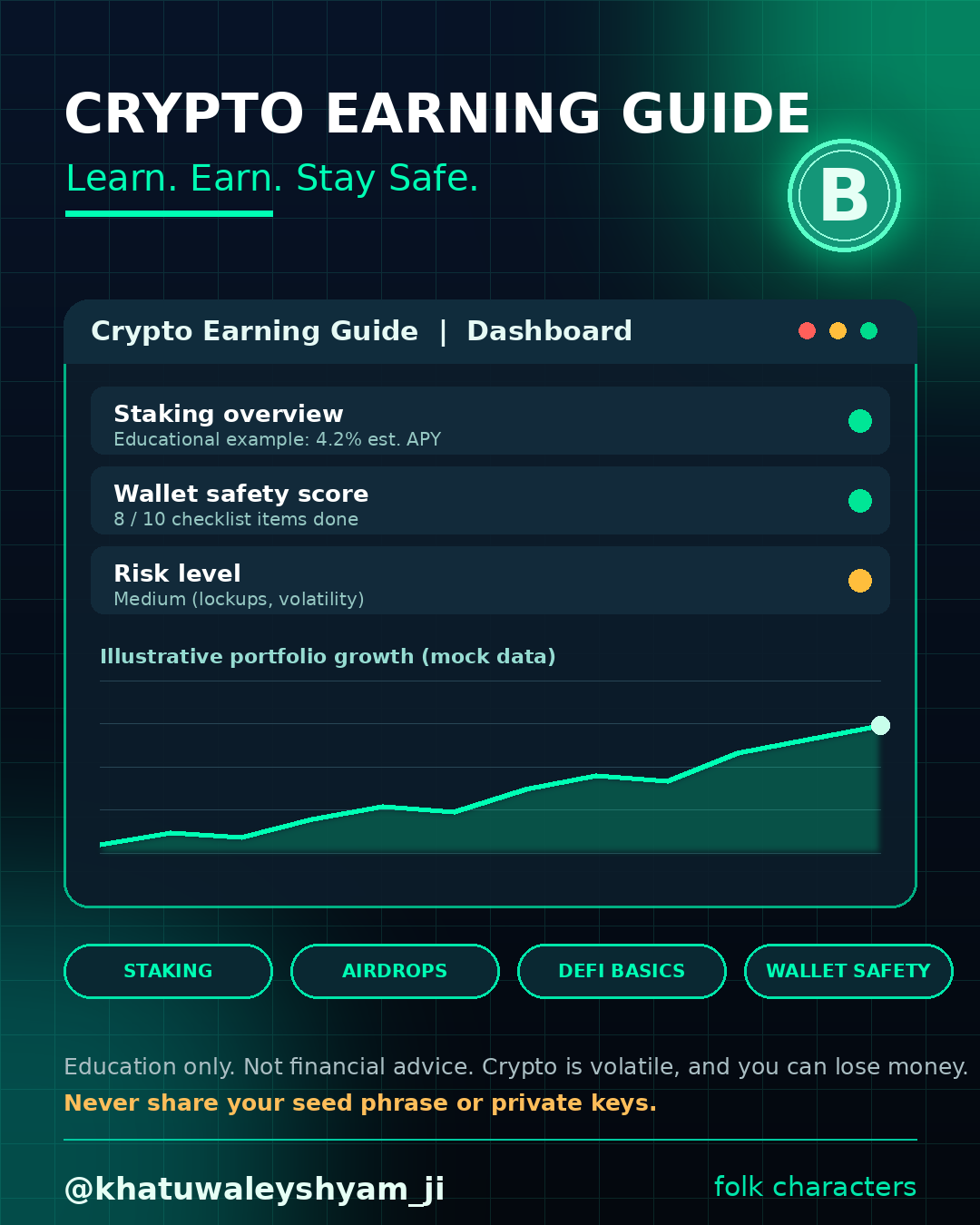Crypto Earning Guide, an AI character on folk