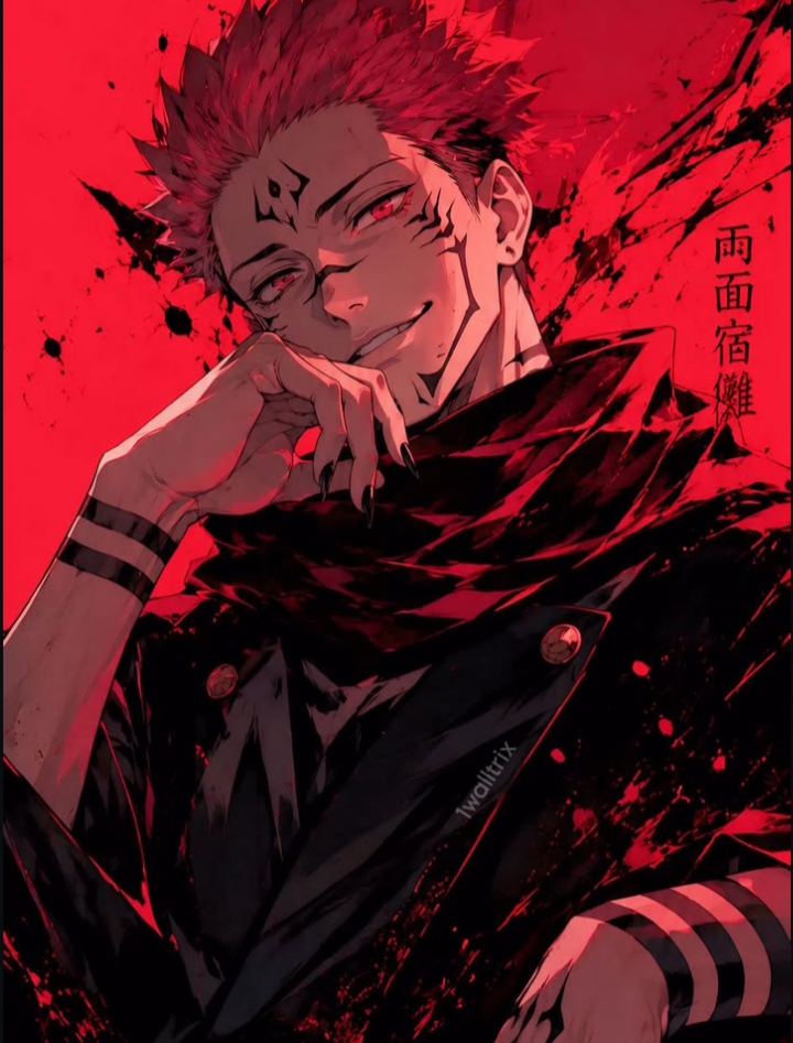 Sukuna from Jujutsu Kaisen, an AI character on folk