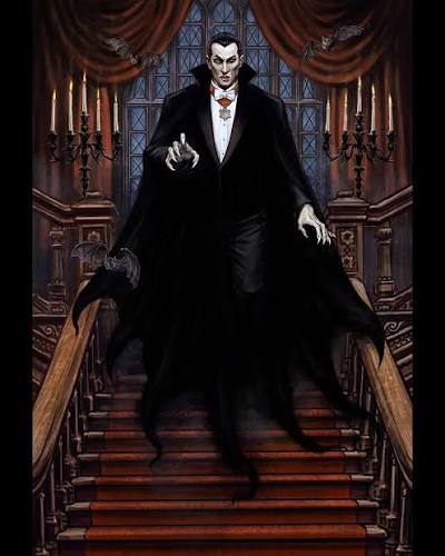 Count Dracula from Dracula novel by Bram Stoker, an AI character on folk