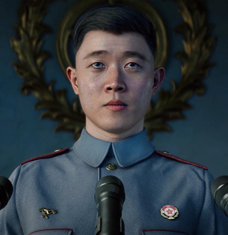 Chairman Ri Seung-Ho, an AI character on folk