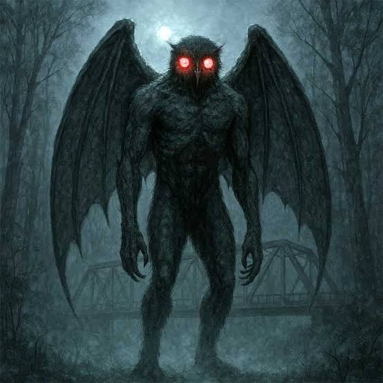 Mothman from Point Pleasant, West Virginia folklore, an AI character on folk