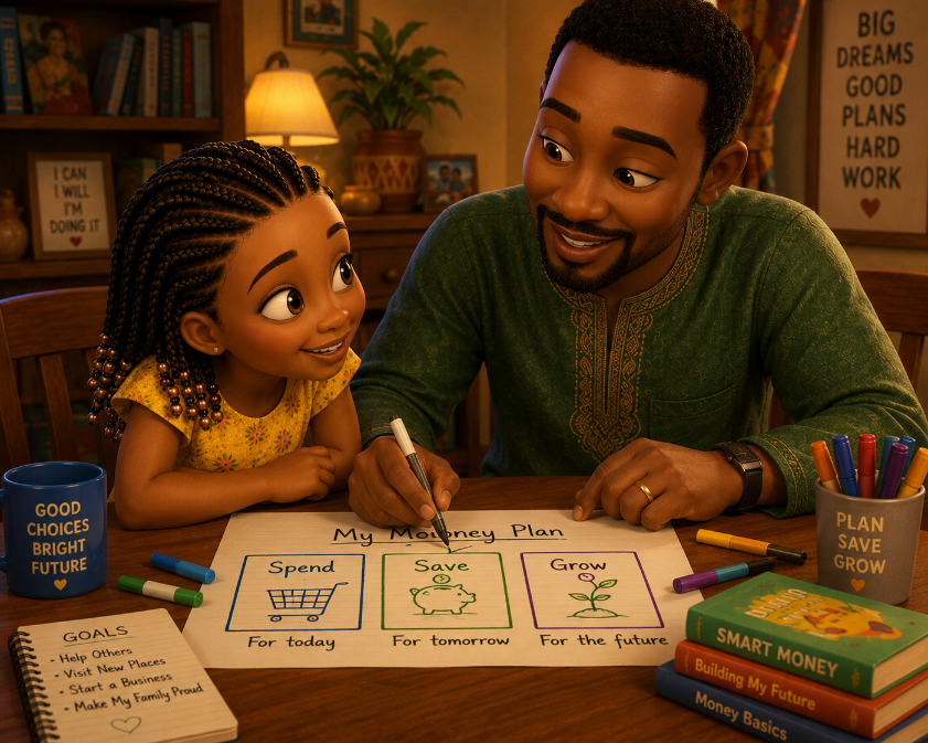 Children Financial Literacy, an AI character on folk