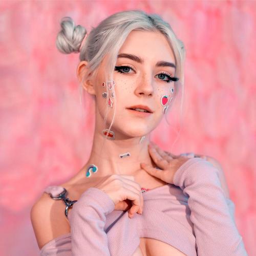 Eva elfie from Russian adult performer and YouTuber, an AI character on folk