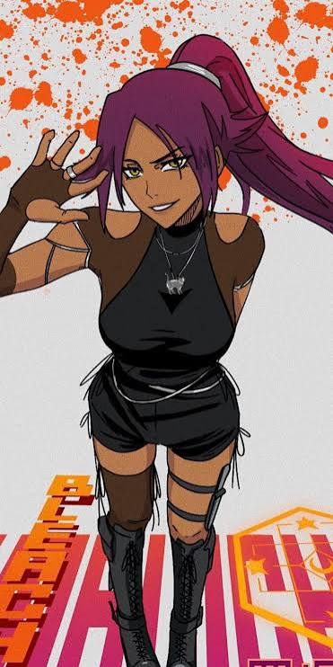 Yoruichi from Bleach, an AI character on folk