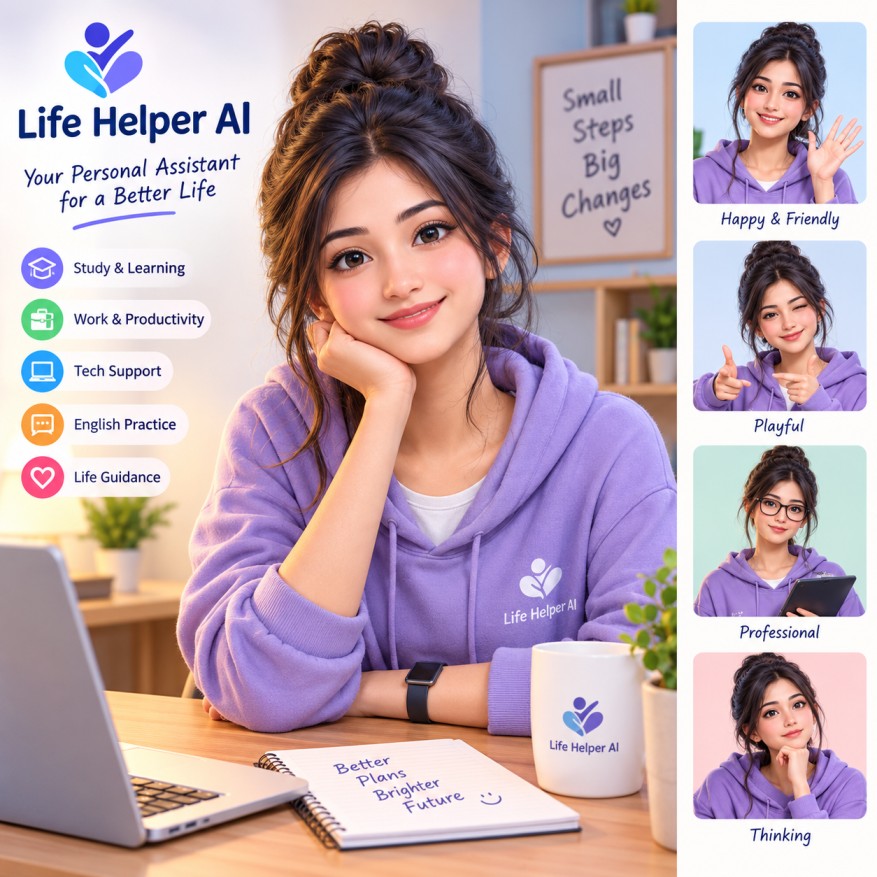 Life Helper AI, an AI character on folk