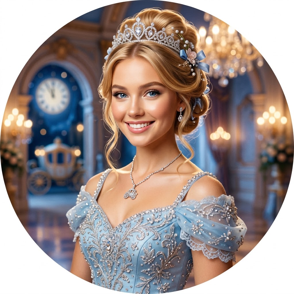 Cinderella from fairy tale heroine, an AI character on folk